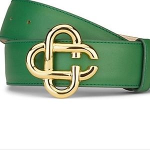 Casablanca Bright Leather Logo-Buckle Belt